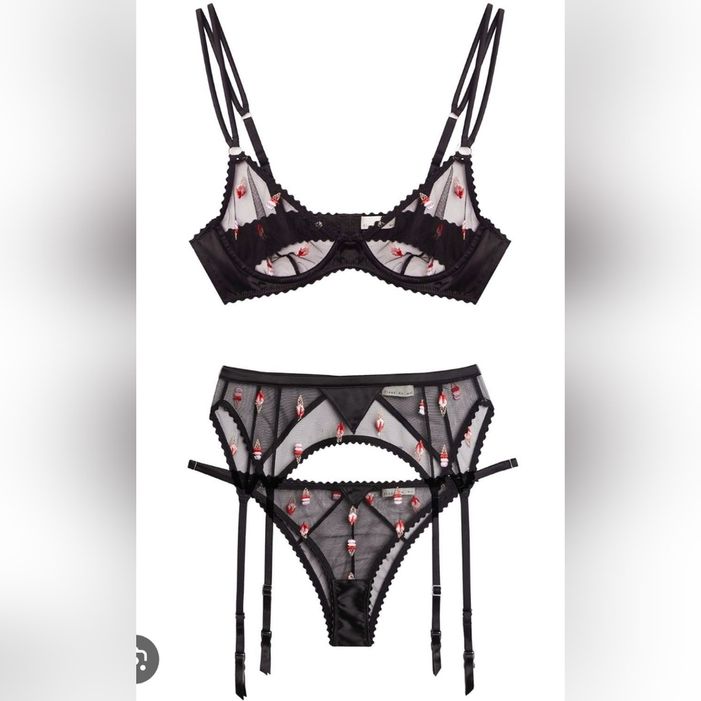 Fleur du Mal Ice Cream Lingerie- All 3 pieces!! 34C/2/2